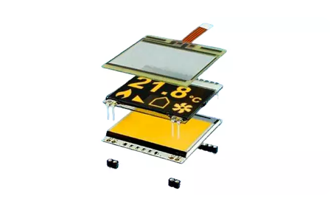 Chip-on-glass LCD displays graphic and text