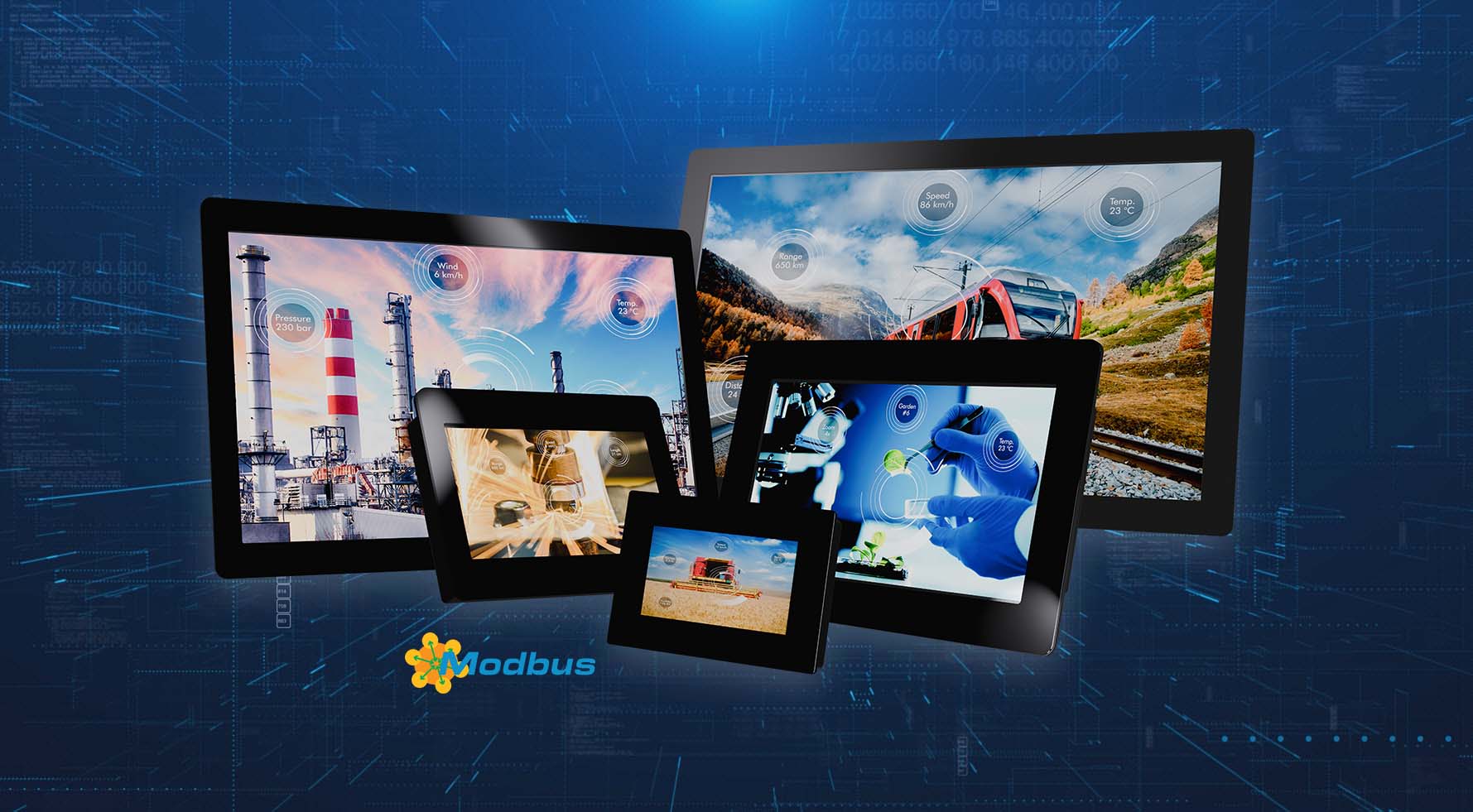 Modbus HMI control panels